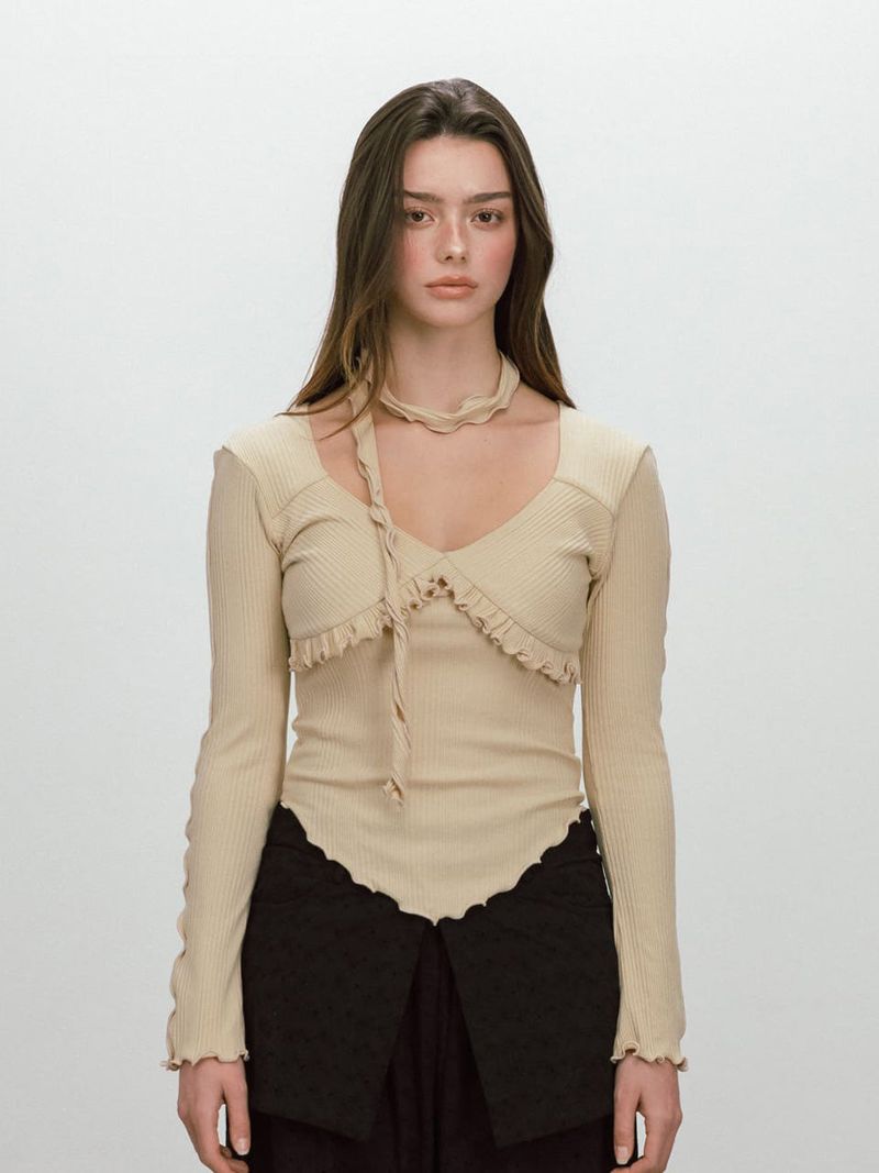 MOIFAIRE（モイフェア）の「WAVE TIE T-SHIRT / YELLOW（Tops）」