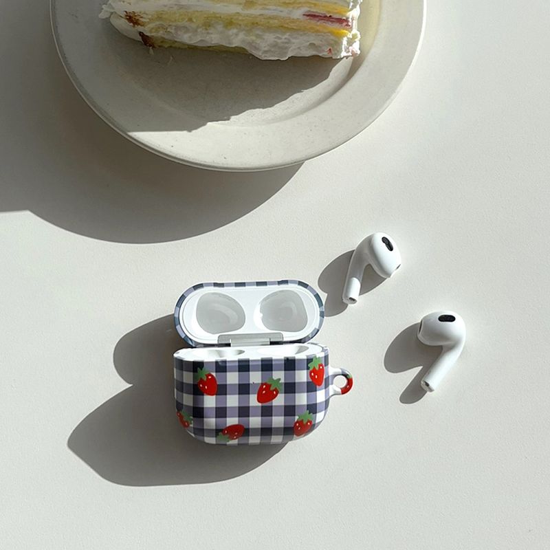 Strawberry Check Matte AirPods Case
