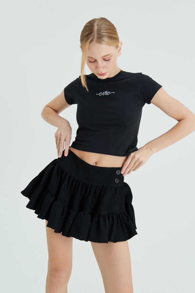 EVIE celyn DIVIDED SKIRT BLACK
