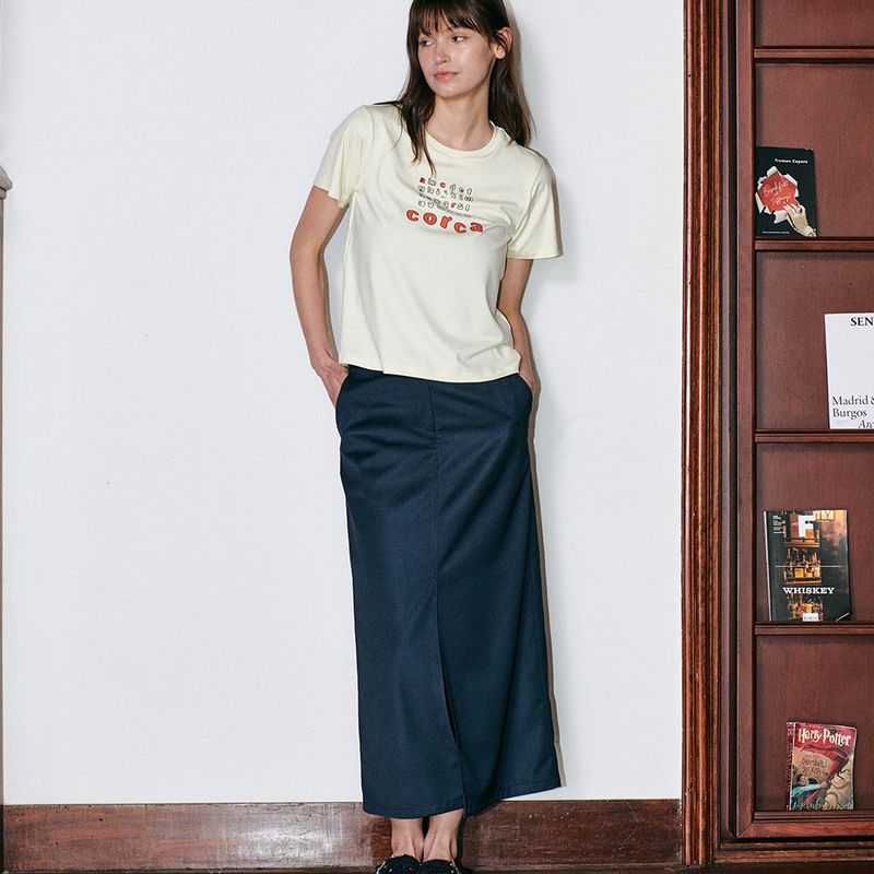 Front Slit Skirt Navy