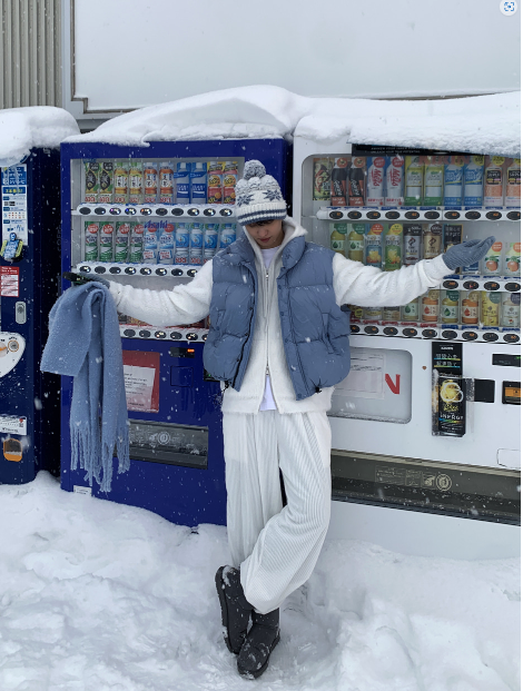 ゼロナインコージースノーフレークドロップニットビーニー