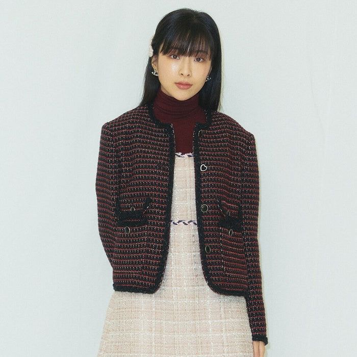Bulgaria virgin wool tweed jacket / Black