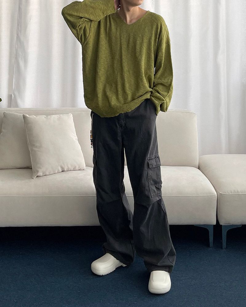 CL Ditto beads Washing cargo pants (3 colors)