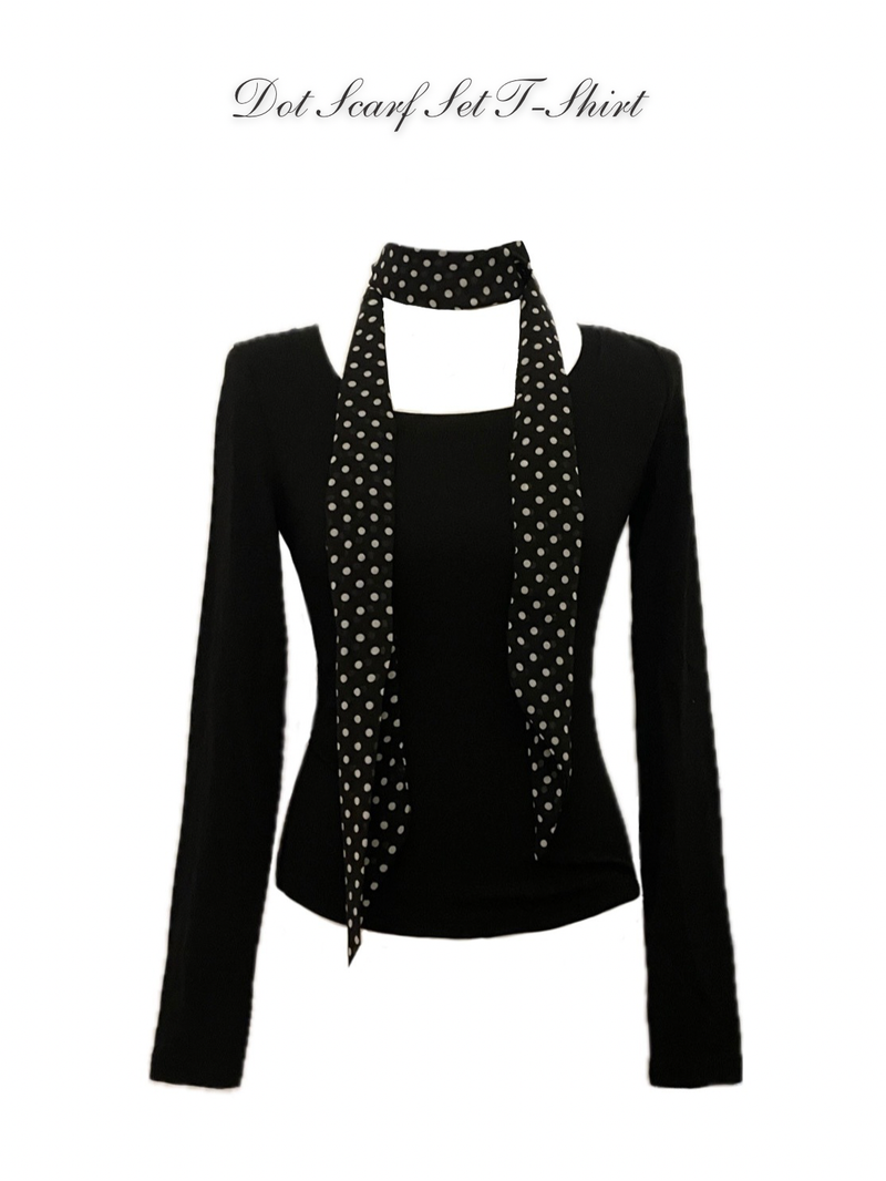 Dot Scarf Set T-Shirt (2colors)