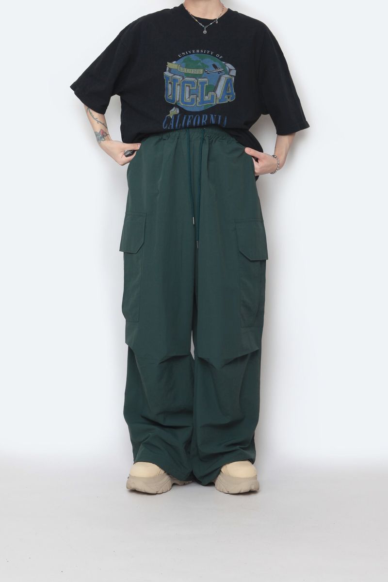 Solid Big Pocket Cargo Pants