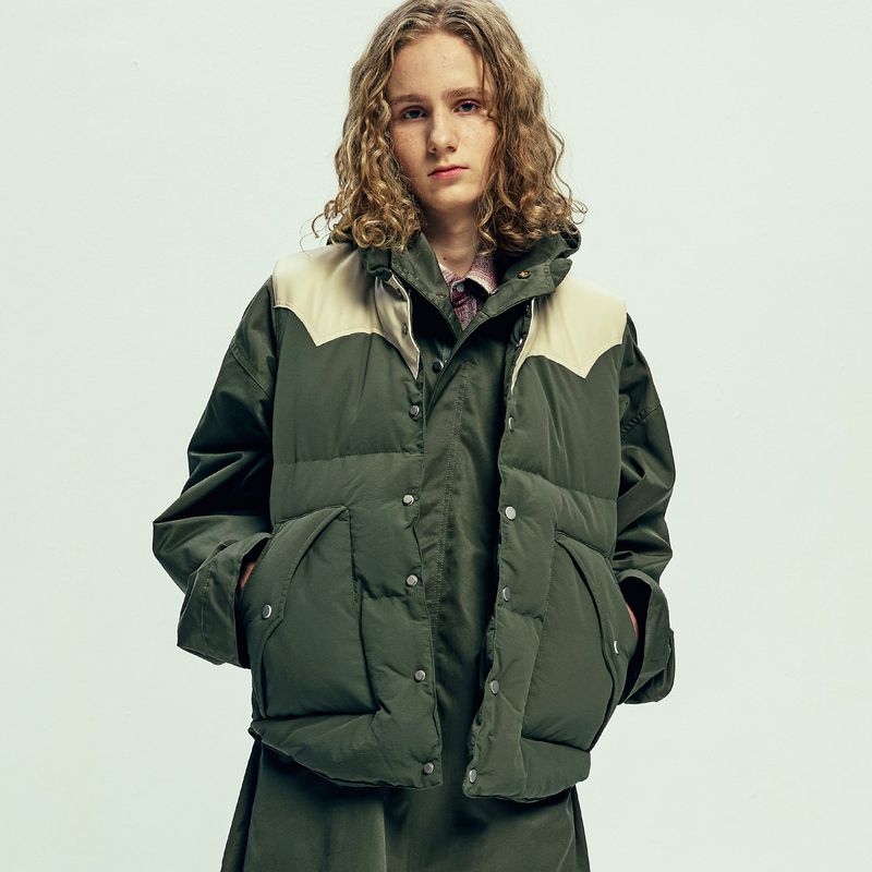 70s wyo padded ski vest olive khaki
