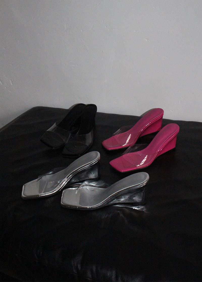 CLEAR WEDGE HEELS