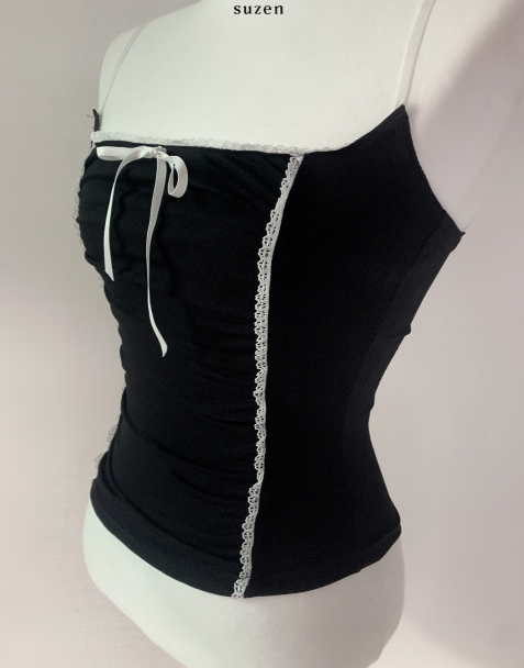 Verena Ribbon Lace Top (black)