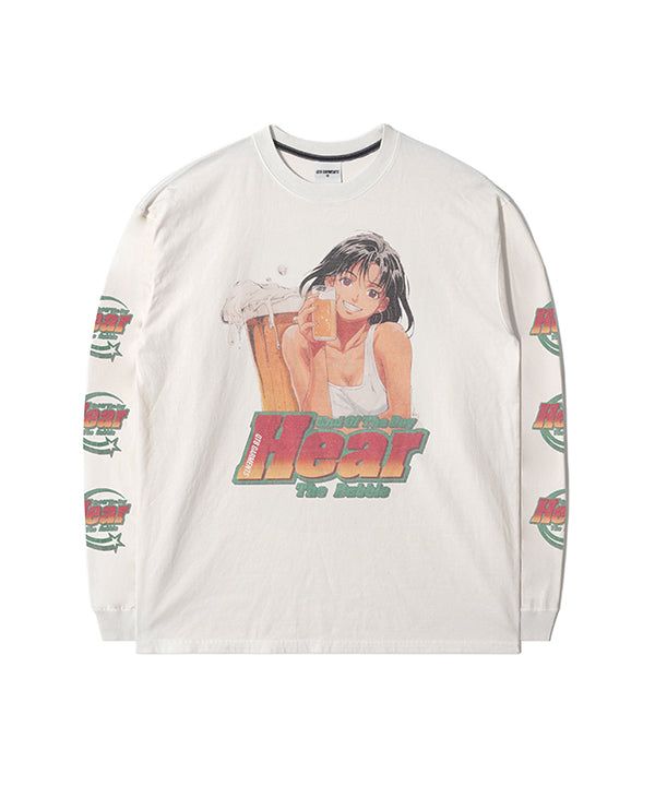 QT8 GARMENTS（キューティーエイトガーメント）の「RG Hear the Bubble EC Washed Long Sleeve (Ecru)（Tops）」
