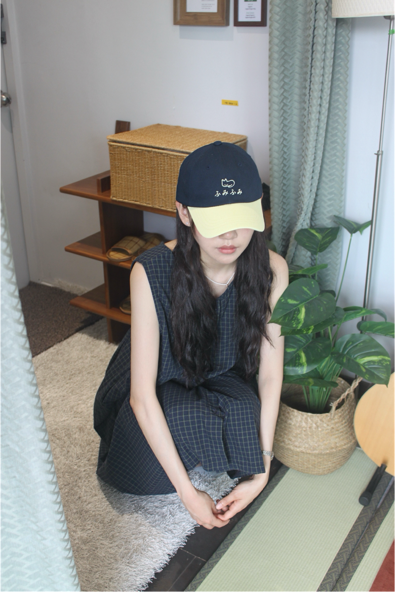 ふみふみTWO TONE BALL CAP(navy/yellow)
