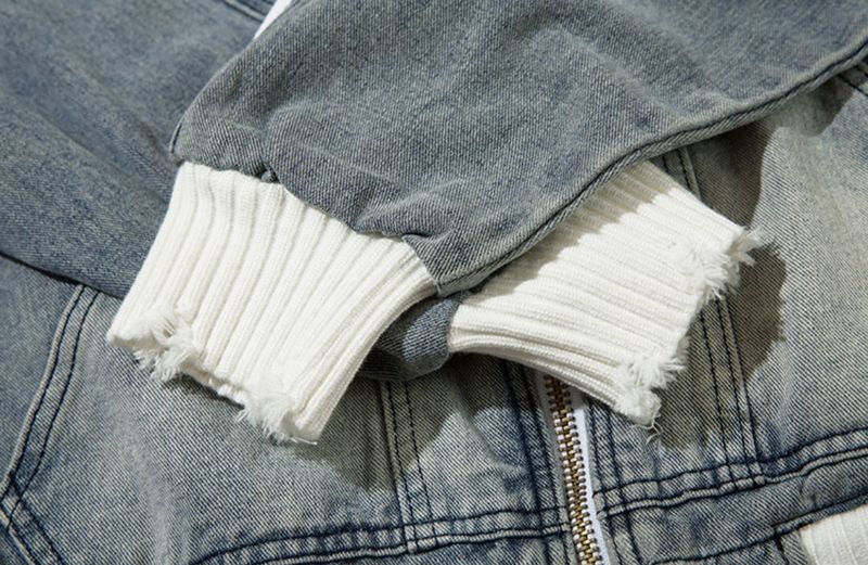 LMN Cube Damage Line Denim Zip-Up (2 colors)