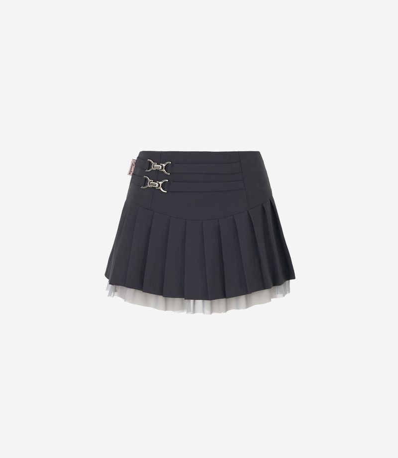 Highteen hook Pleats mini Skirt