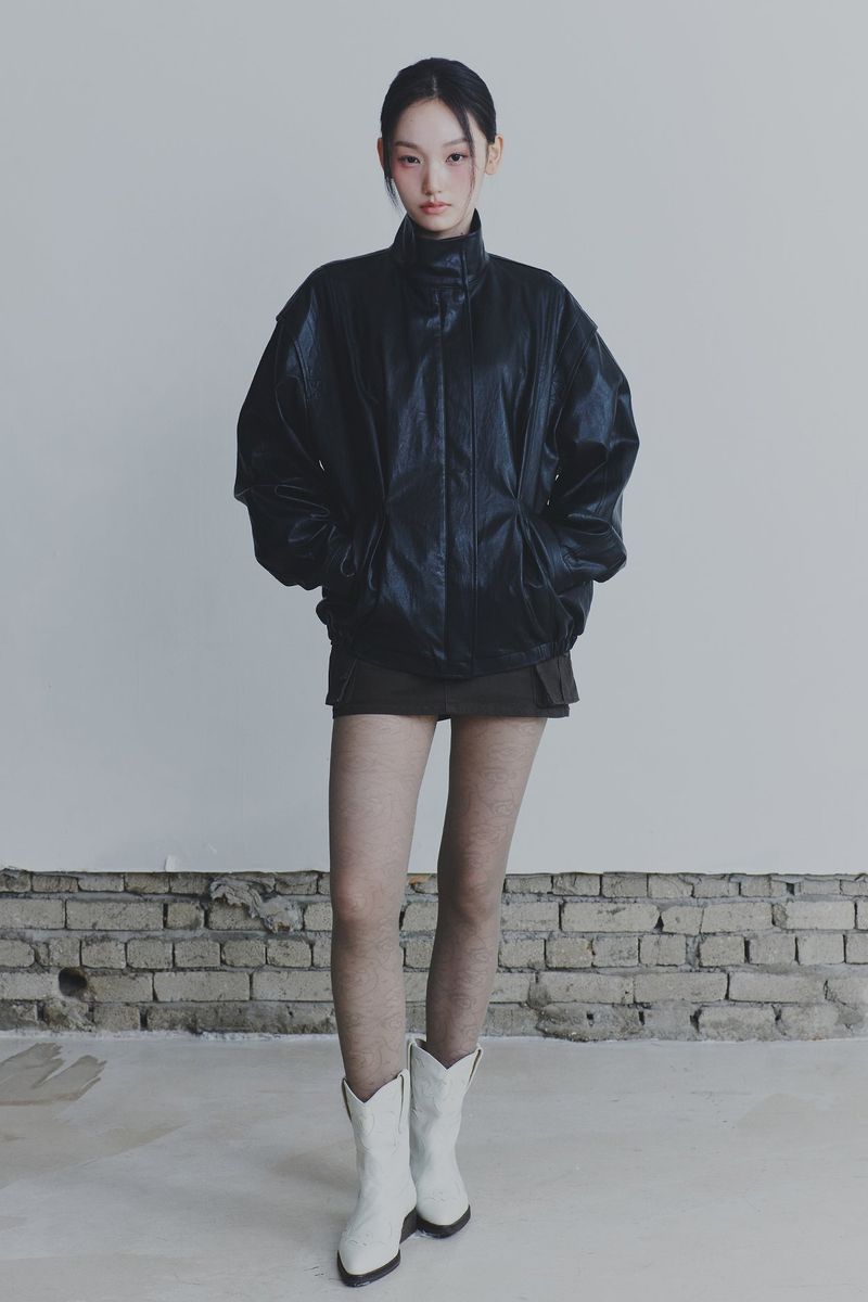 THALIA LEATHER JACKET black