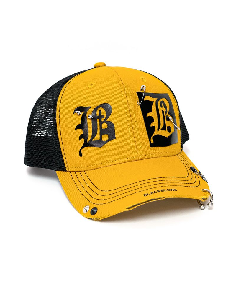 BLACKBLOND（ブラックブロンド）の「BBD Dual B Logo Trucker Mesh Cap (Mustard)（Hats）」
