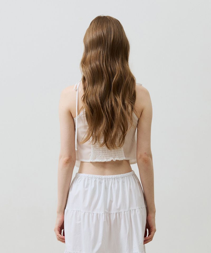 REVE CORSET SMOCKED TOP / WHITE
