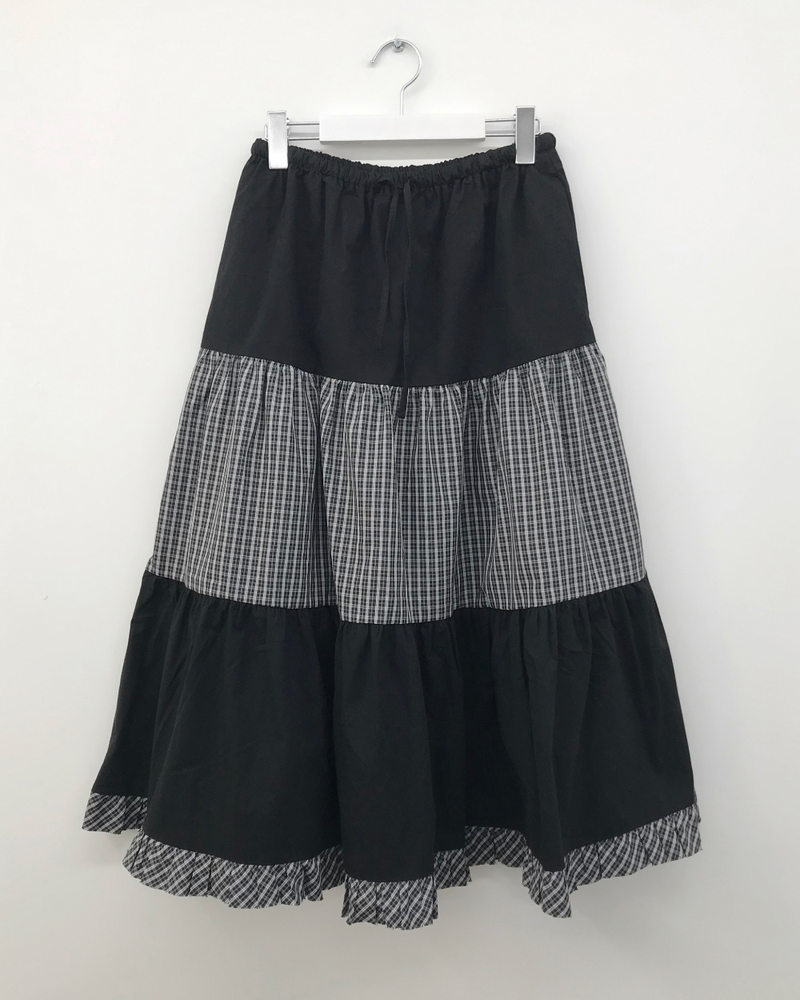 Caro Patchwork Long Skirt (2color)