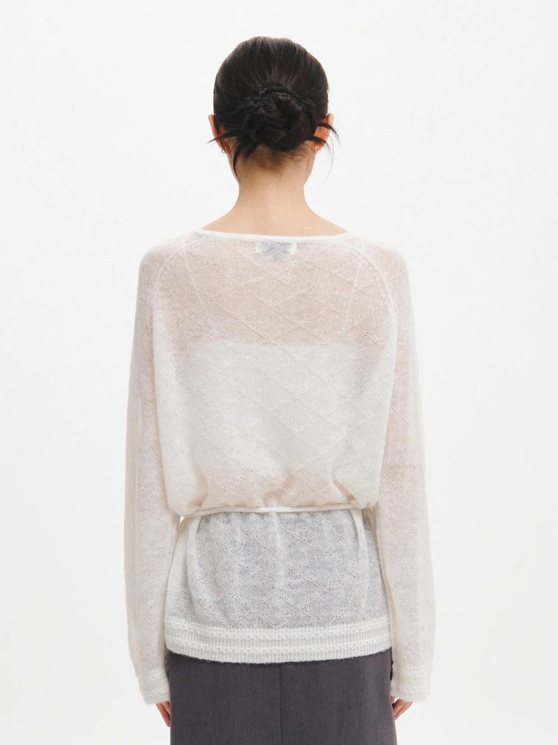 HAIRY DIA SHEER KNIT PULLOVER