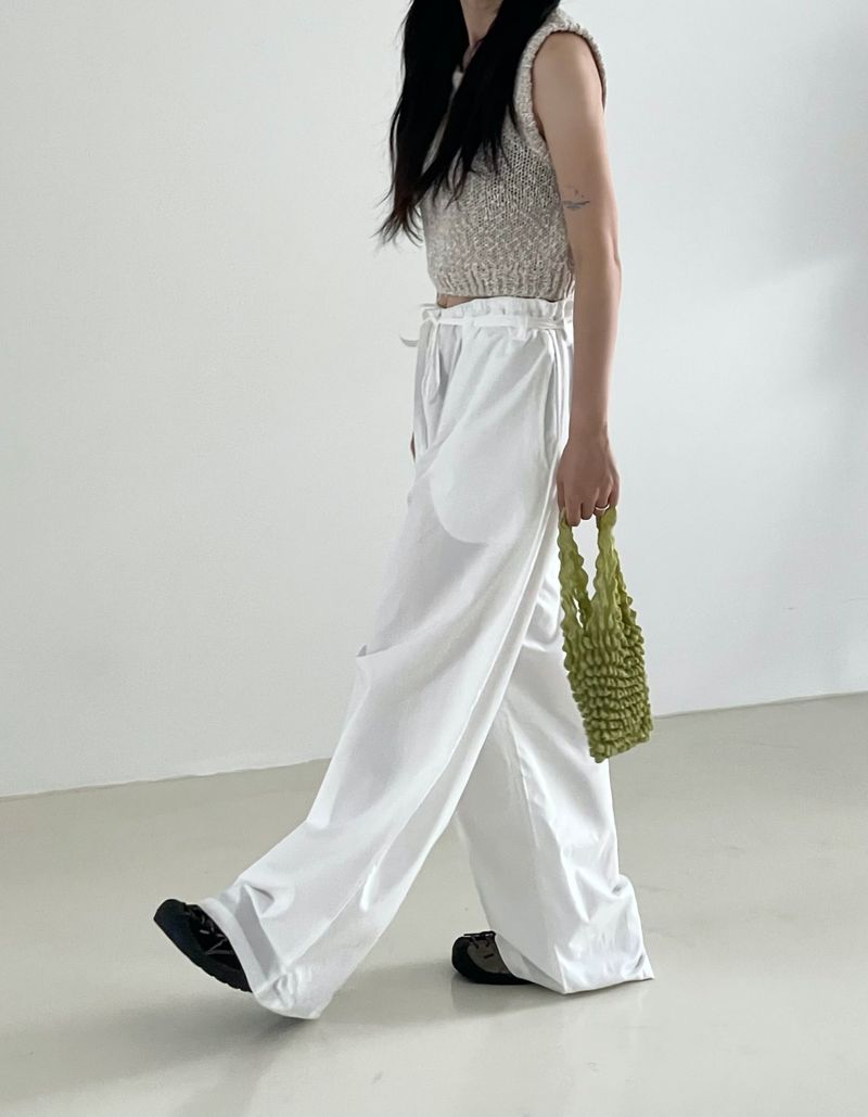 French mix crop knit vest