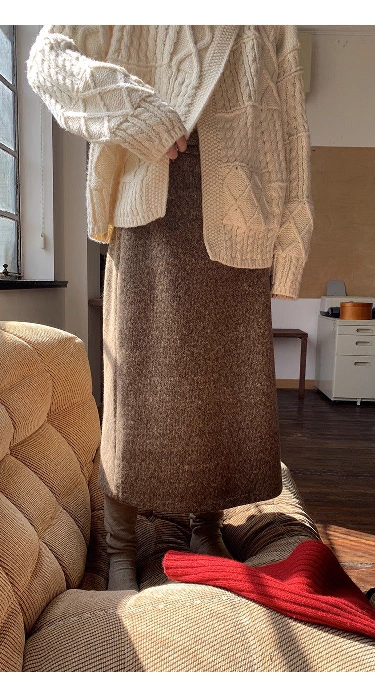 Wool Flow Warm Knit Cardigan