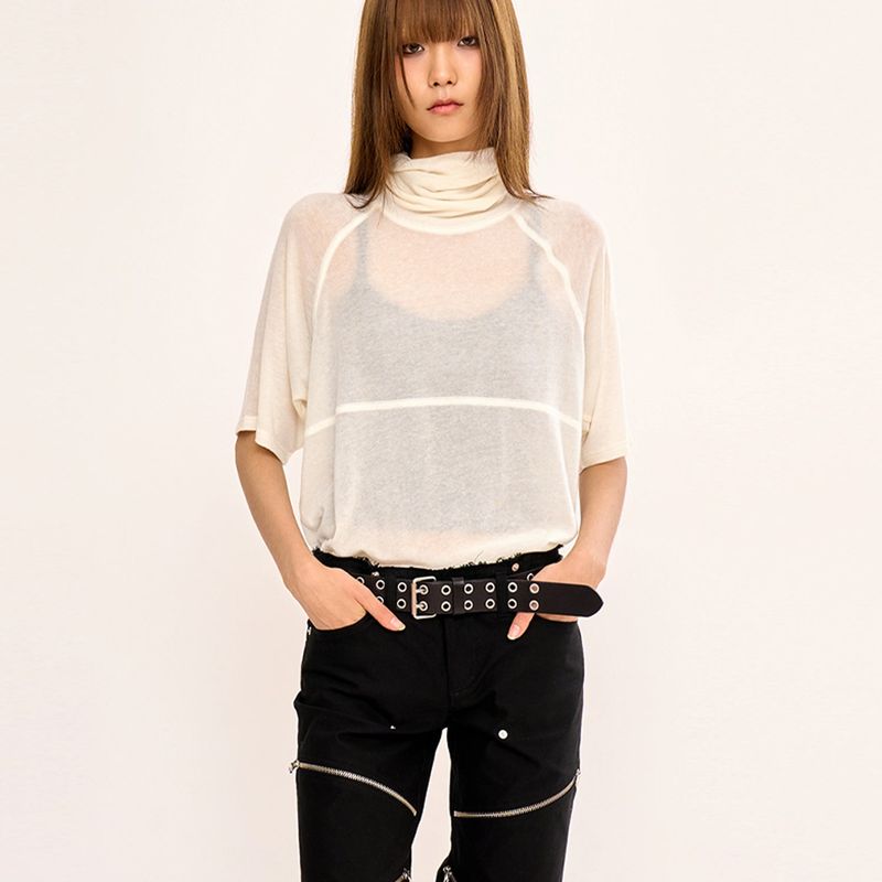 Turtle Neck Top - Ivory