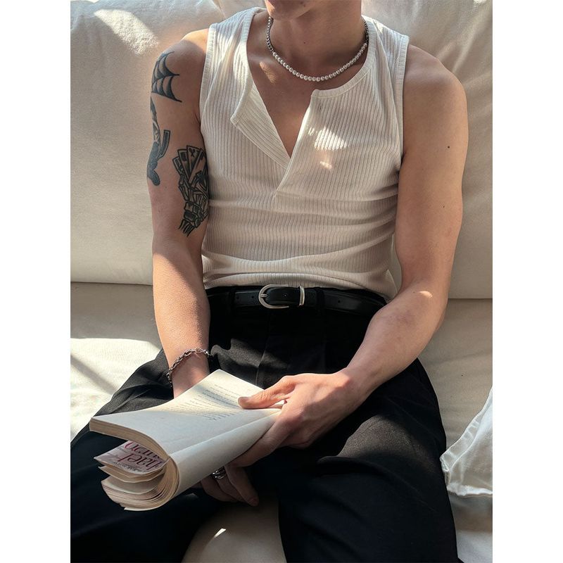  [S/S] Henry neck sleeveless(3color)