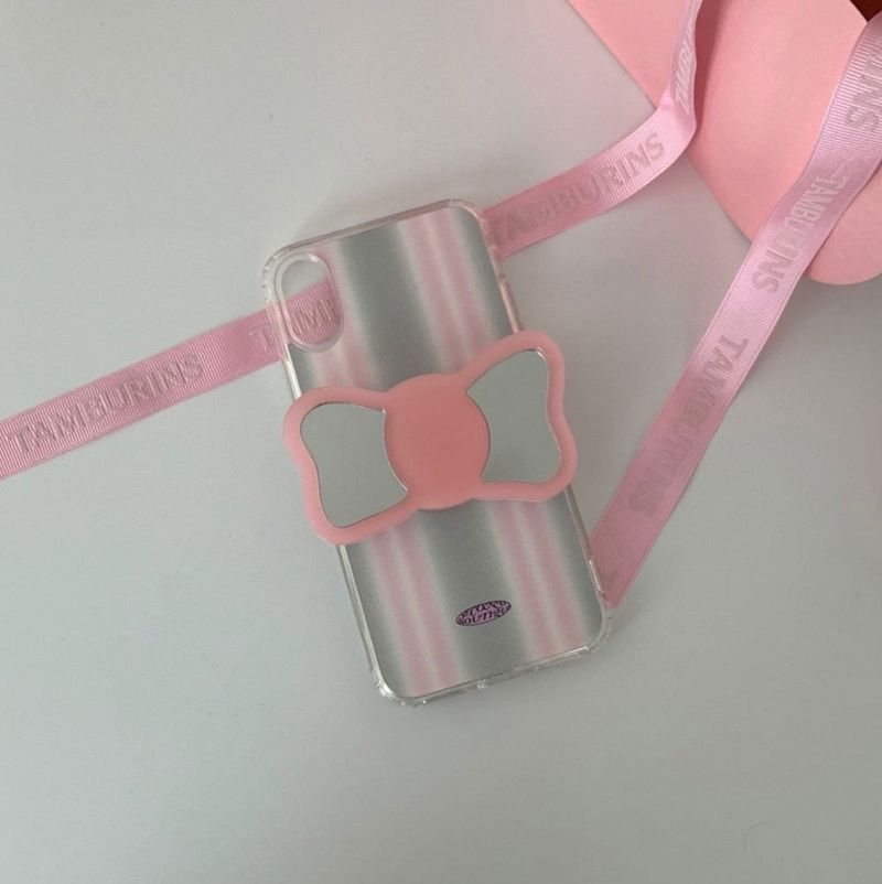 [MADE] Mirror Tok_Big pink ribbon mirror tok_Maxafe type smart talk