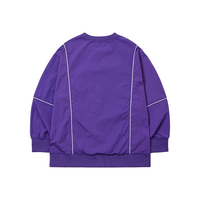 Sports Dept Logo Piping Nylon Pullover - Purple