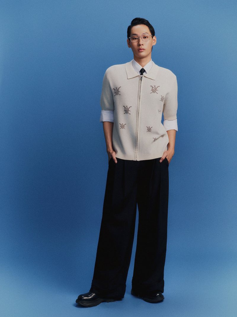 DVRK PRIVÉ DOUBLE PLEATED WIDE-LEG PANTS - BLACK