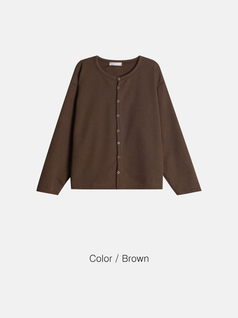 Pino Crop Ribbed Button Cardigan (5c)