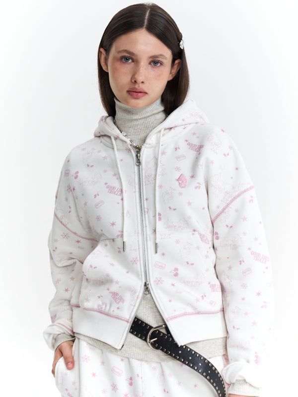 KIRSH（キルシー）の「TROLLS VINTAGE GRAPHIC NAPPING HOODIE ZIP-UP - WHITE（Tops）」