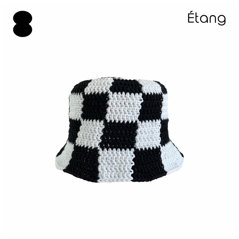 [MADE] Étang Checkerboard Hat﻿ | Black