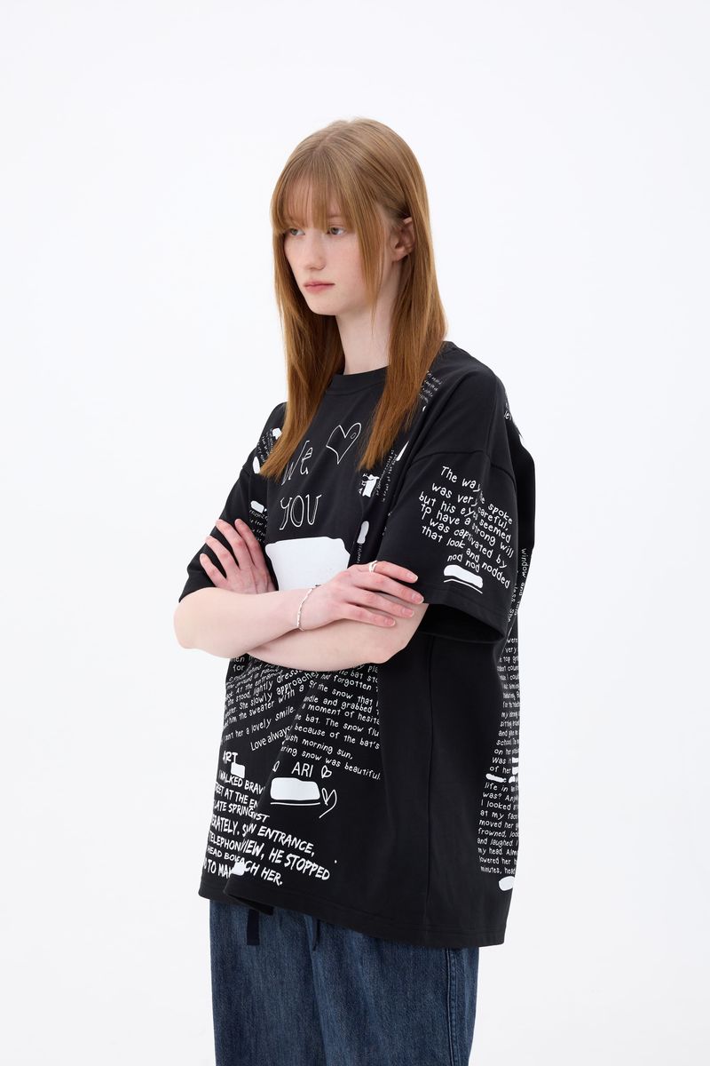 SCRIBBLE T-SHIRT / BLACK
