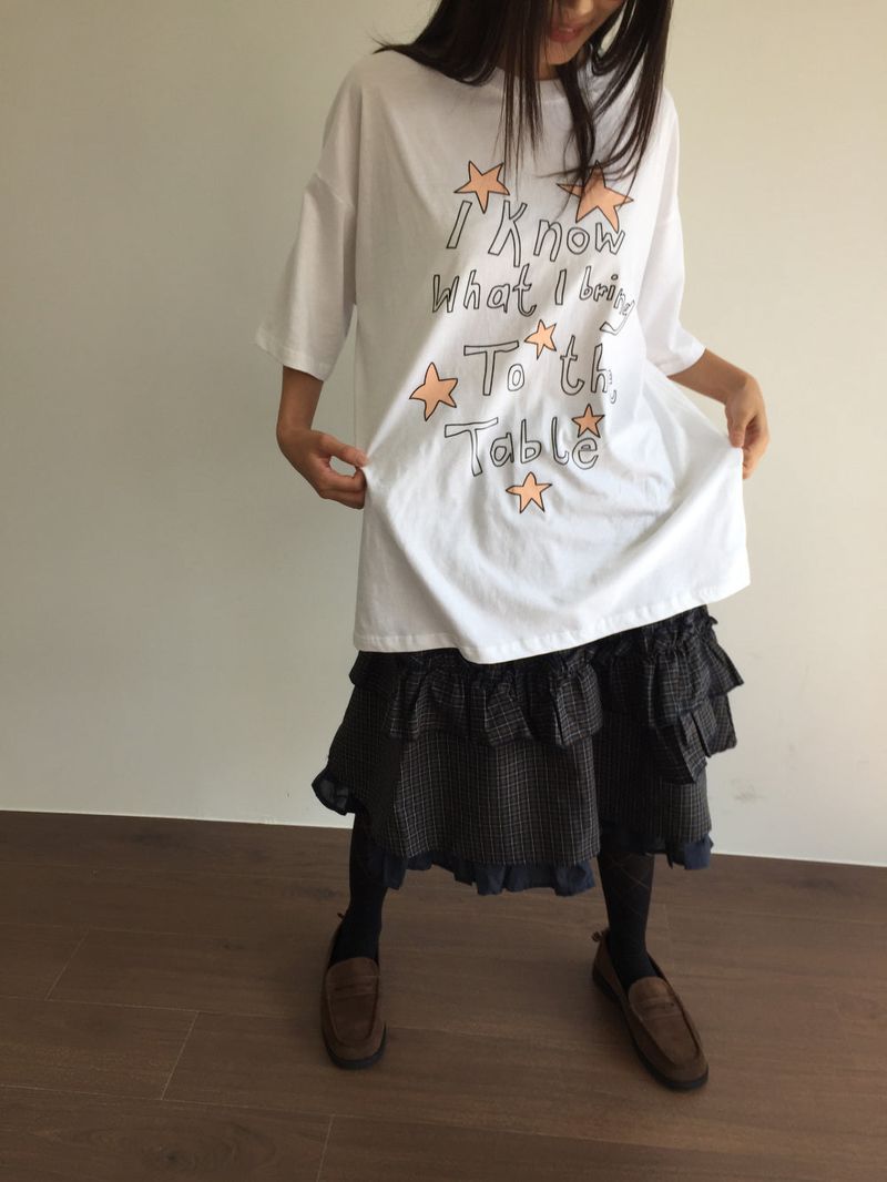 Lo-fi check layer skirt (1color)