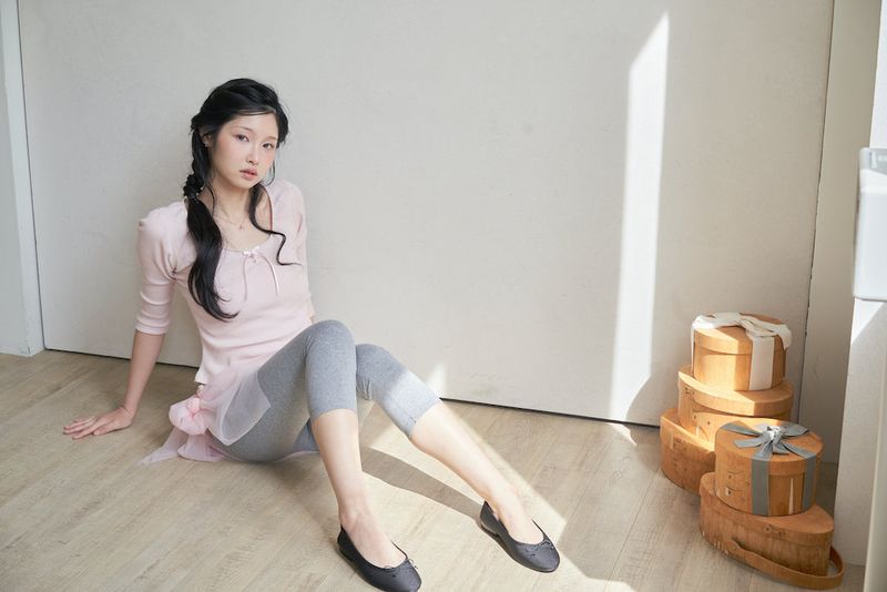 Butterfly key point shirring top - pink