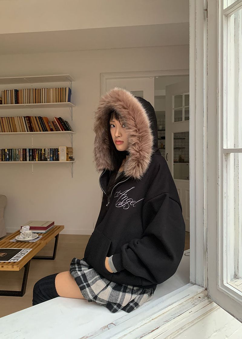 ANGEL FUR HOOD ZIP-UP