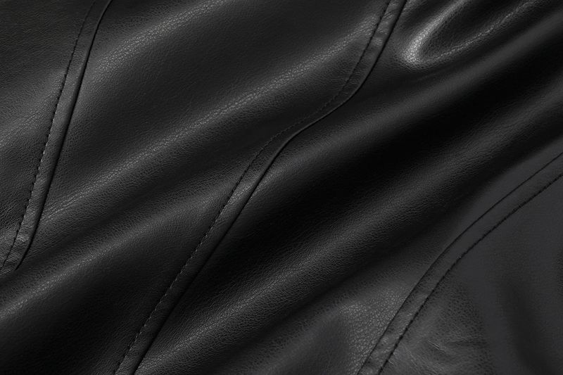 High neck leather jacket