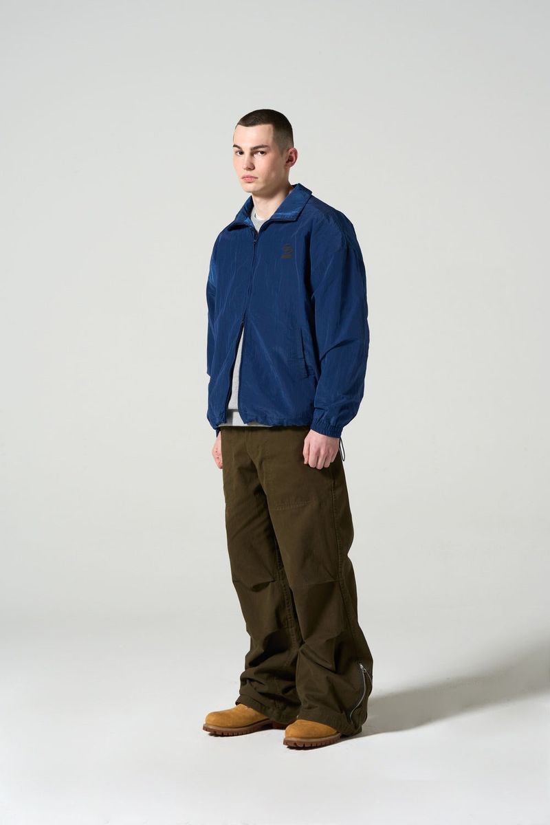 NYLON COLLAR WINDBRAKER - BLUE