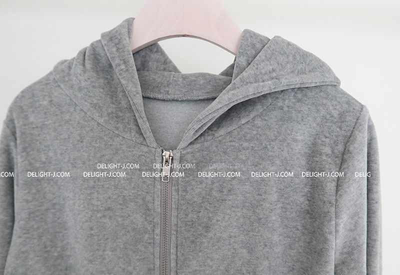 Velvet Cropped Hooded Zip-Up