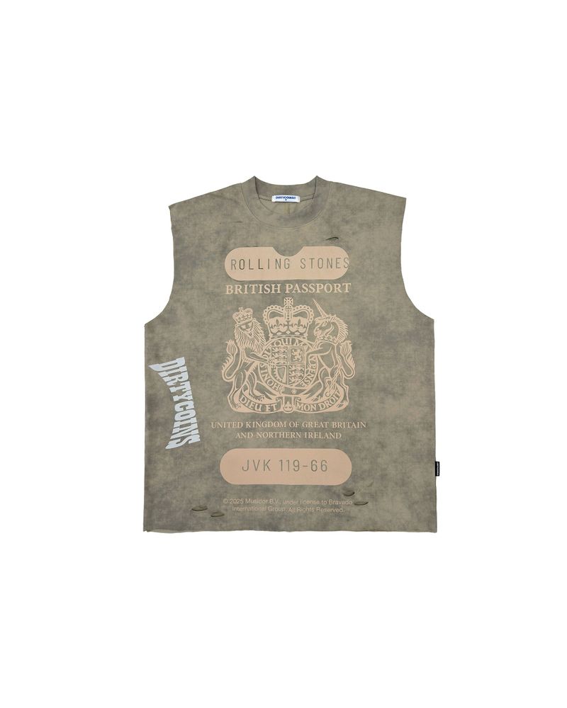 DirtyCoins（ダーティーコインズ）の「DC x The Rolling Stones British Passport Washed Tank Top（Tops）」