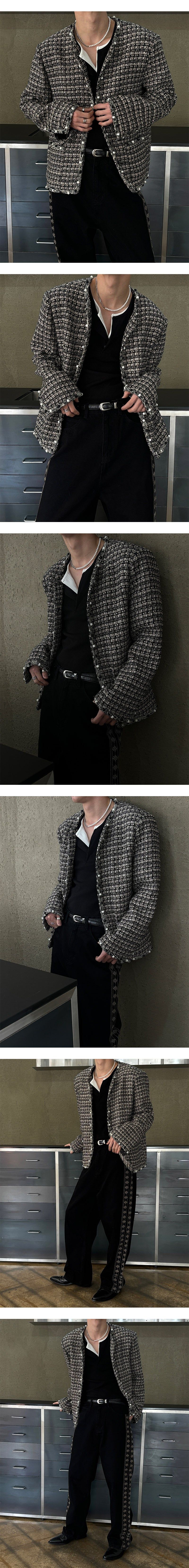 [S/S] Black tweed jacket