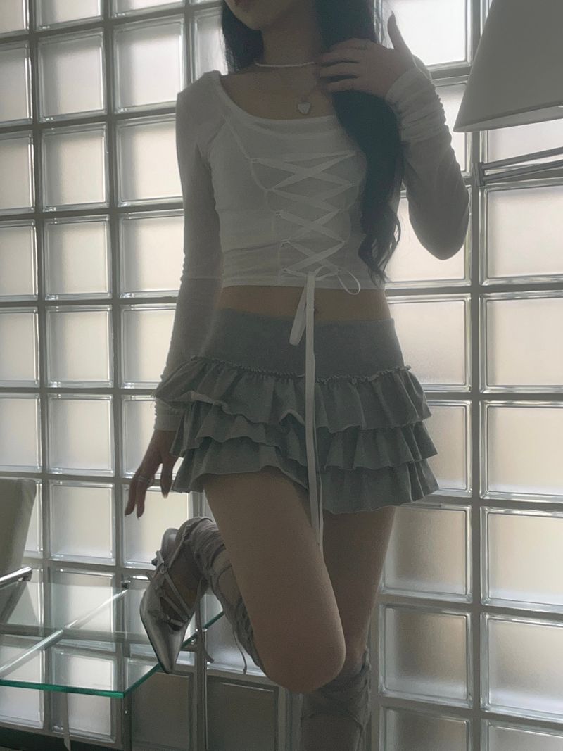 cotton frill cancan skirt