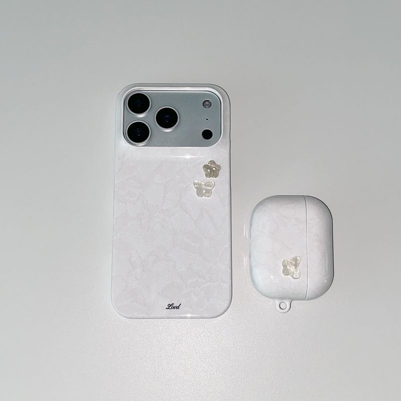 [MADE][+MagSafe] BUTTERFLY BUTTON LACE PHONE CASE (glossy hard)
