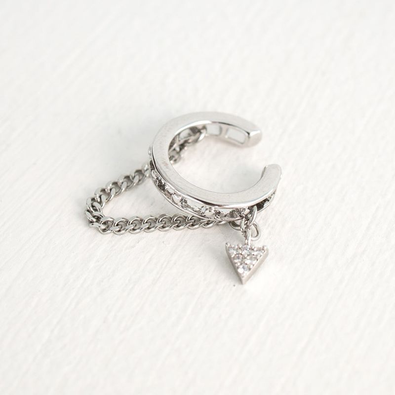 Drop chain layered earcuff