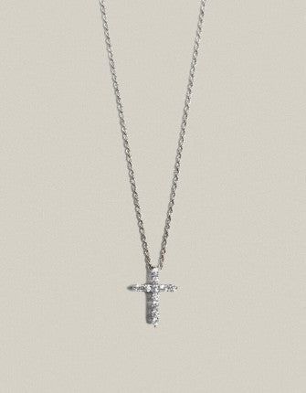 Cross Rope Chain Necklace silver-S
