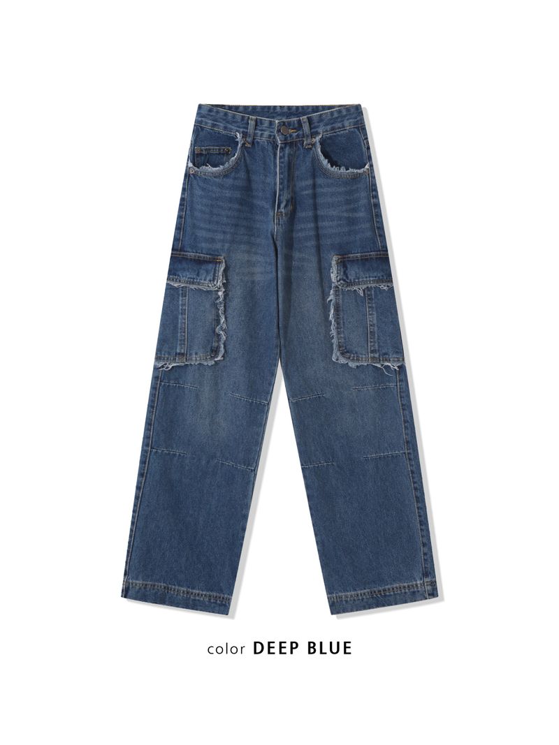Fringe cargo denim pants(3colors)