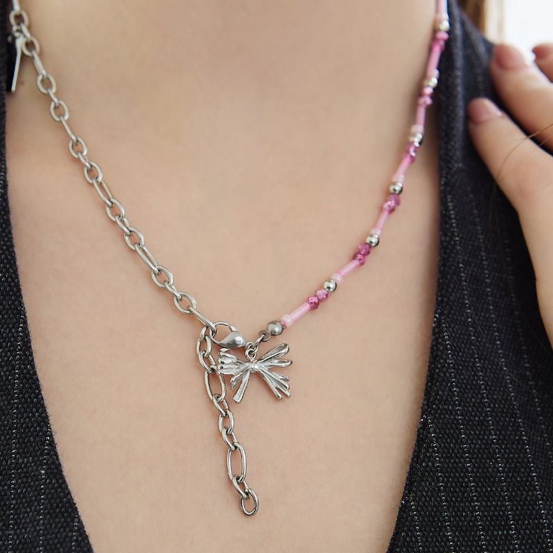 Ribbon Star Chain Drop Surgical Necklace