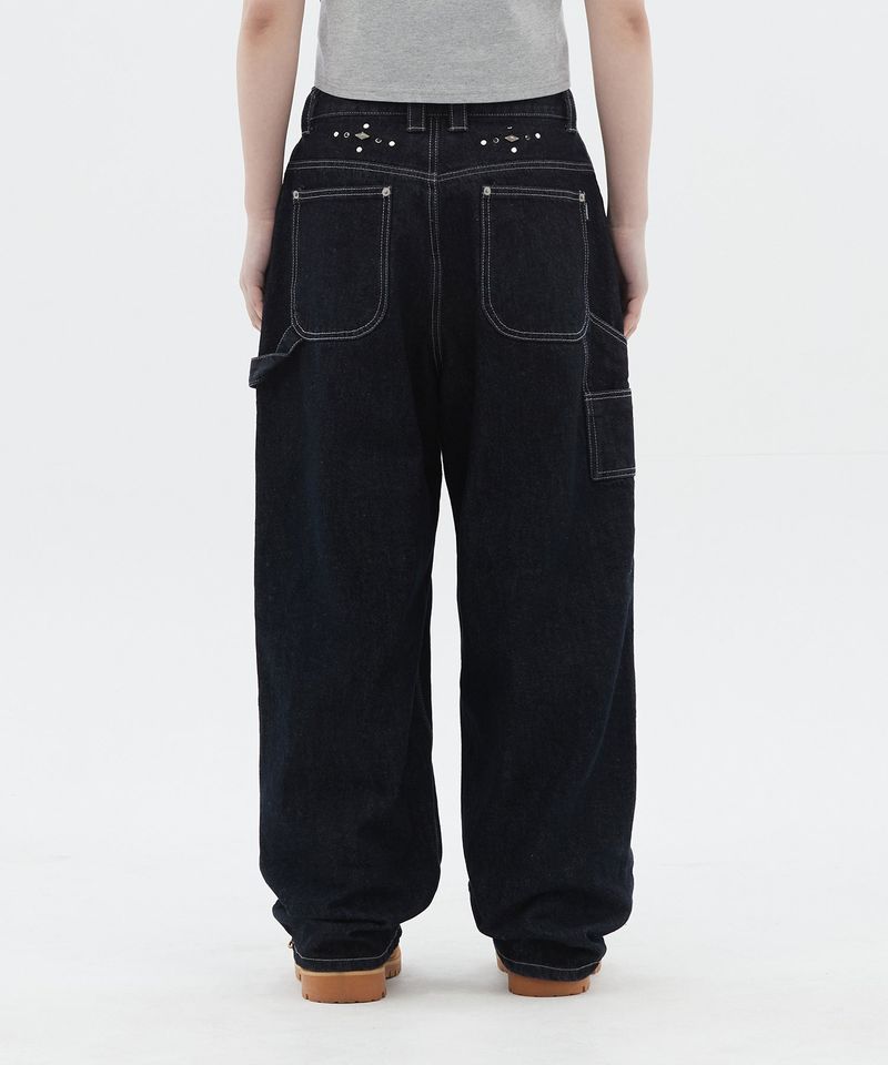 Stud Detail Carpenter Denim Pants_Indigo