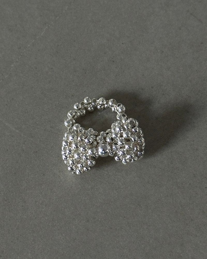 Silver Big Ribbon Ring Ring
