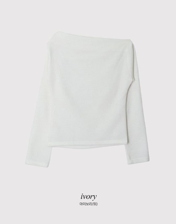 Drape One Shoulder Warm Knit +Tie Set (5color)