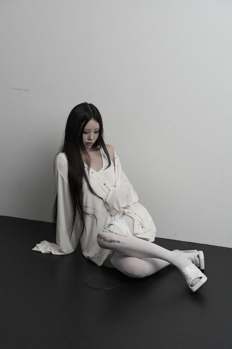 [label] wool rivet overfit open cardigan (ivory)